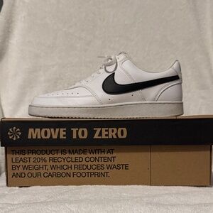 Nike Court Vision LO NN Men's White and Black Sustainable Sneakers